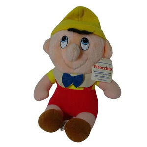 Vintage 80s Walt Disney Pinocchio Plush Stuffed Doll 7 inch with Original Tags